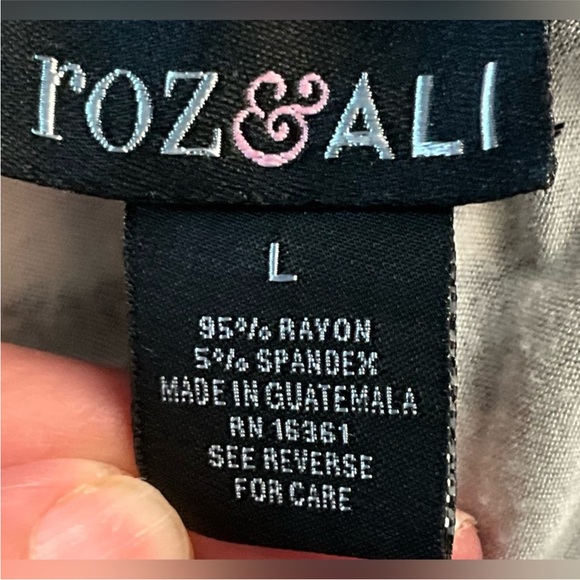 Roz & Ali Black and White Maxi Skirt L - Picture 3 of 4